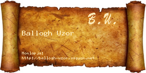 Ballogh Uzor névjegykártya